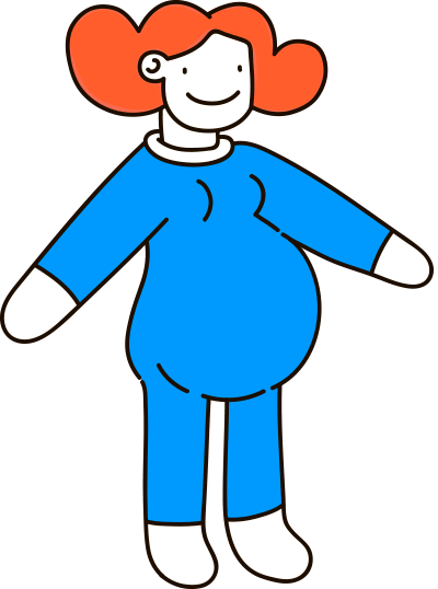 Illustration of a pregnant woman in her third trimester